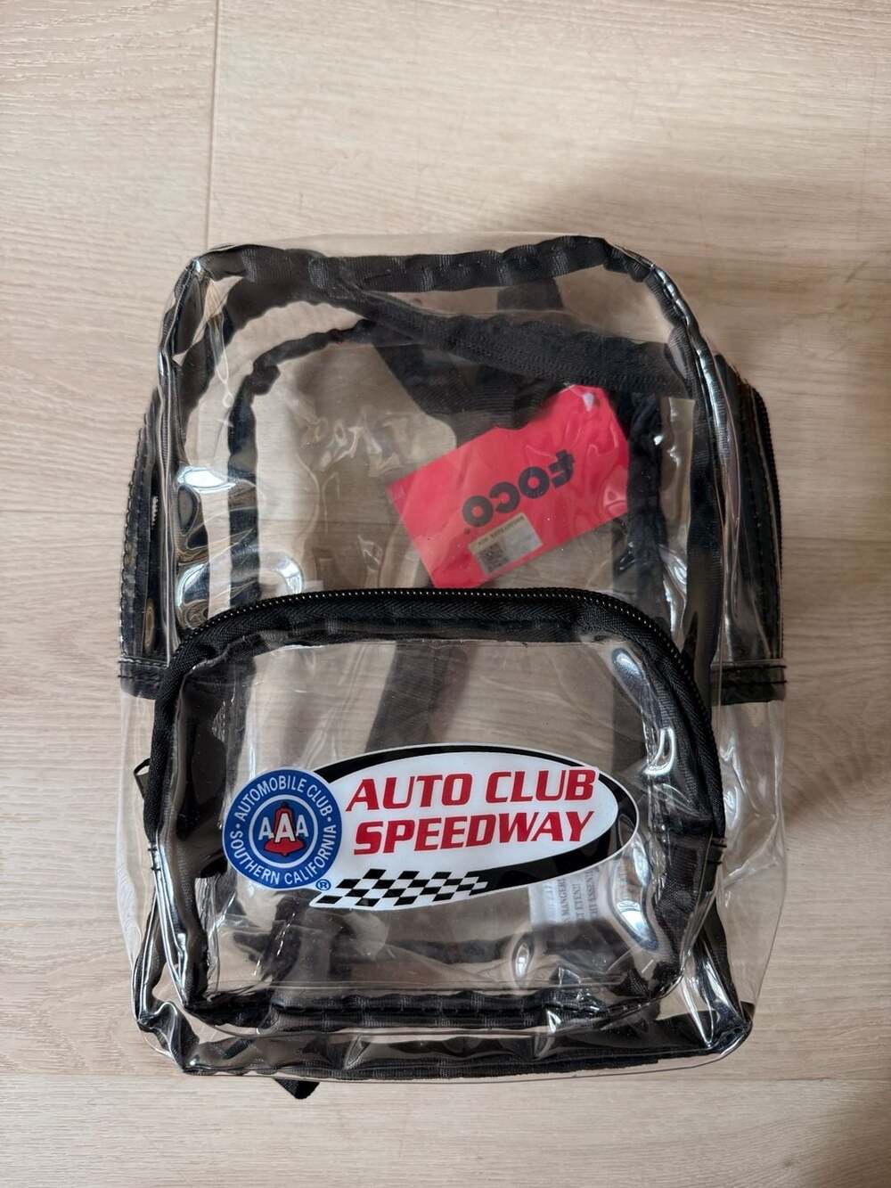 FOCO Auto Club Speedway NASCAR Clear Vinyl Stadium Backpack